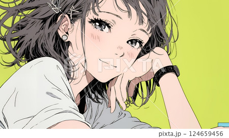 ポジティな気持ちが一杯で、笑顔一杯の若い女性：人と接するときに自然と微笑んだり、表情が柔らかい。