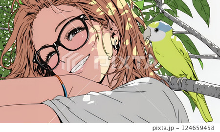 ポジティな気持ちが一杯で、笑顔一杯の若い女性：人と接するときに自然と微笑んだり、表情が柔らかい。