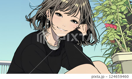 ポジティな気持ちが一杯で、笑顔一杯の若い女性：人と接するときに自然と微笑んだり、表情が柔らかい。