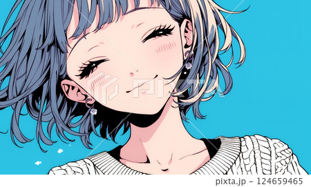 ポジティな気持ちが一杯で、笑顔一杯の若い女性：人と接するときに自然と微笑んだり、表情が柔らかい。