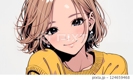 ポジティな気持ちが一杯で、笑顔一杯の若い女性：人と接するときに自然と微笑んだり、表情が柔らかい。