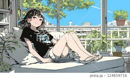 何も予定がない穏やかな休日を過ごしている若い女性