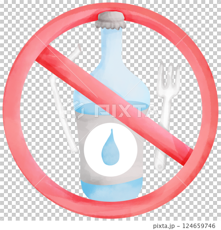 Watercolor painting stop using plastic save the world Watercolor painting stop using plastic save the world 124659746