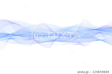 青色の流れるウェーブ 124659804