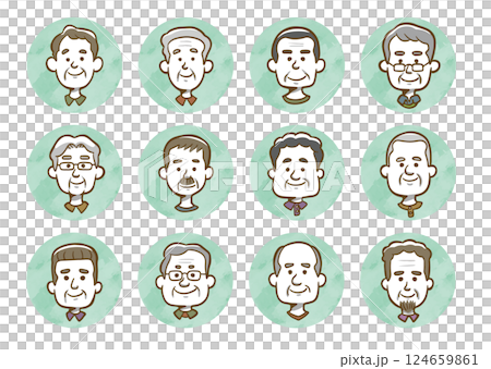 Old people with all kinds of smiles Old people with all kinds of smiles 124659861