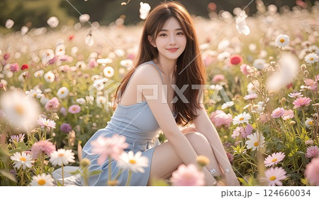 春の花畑 124660034