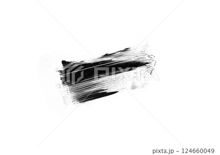 A sample of black mascara. White background 124660049