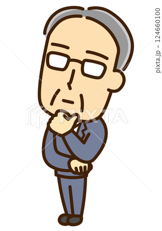 考える中年男性　 124660100