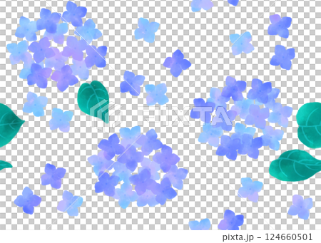 Hydrangea seamless pattern blue 124660501