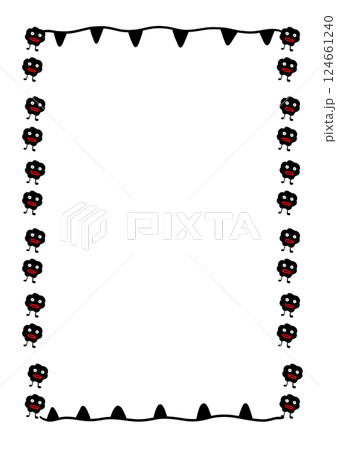 A4 paper frame with germ pattern, black 124661240