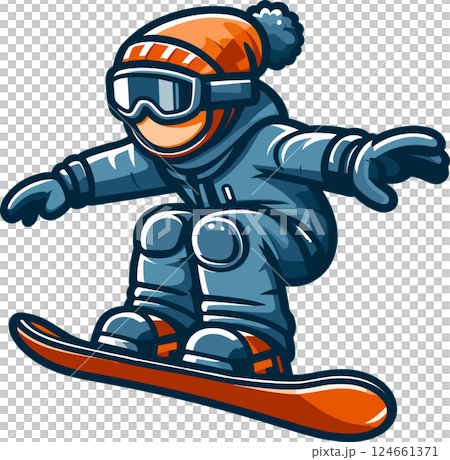 Simple snowboarder 124661371