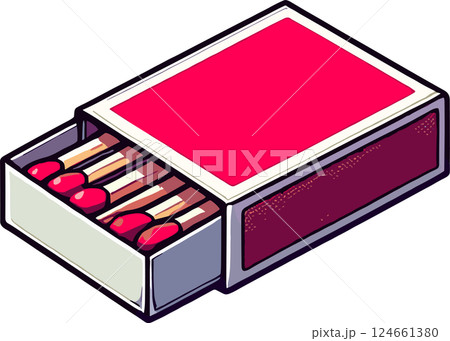 マッチの箱のイラスト 124661380