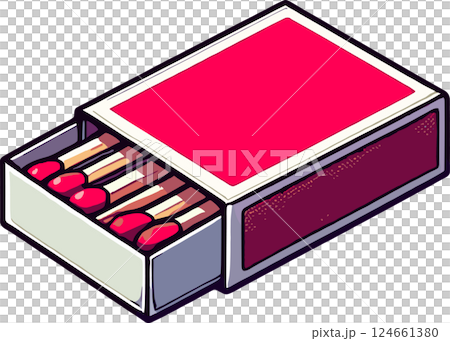 マッチの箱のイラスト 124661380