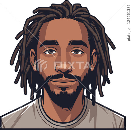 ドレッドヘアの男性のイラスト 124661383