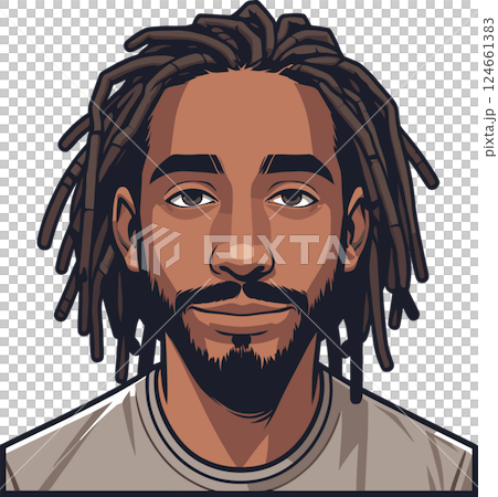 ドレッドヘアの男性のイラスト 124661383