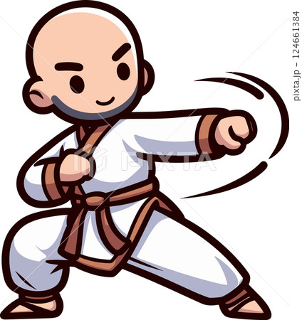 少林寺拳法の男性のイラスト 少林寺拳法の男性のイラスト 124661384