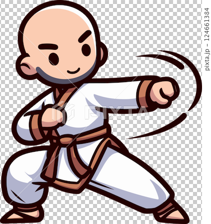 少林寺拳法の男性のイラスト 少林寺拳法の男性のイラスト 124661384