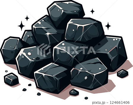 複数の石炭のイラスト 124661406