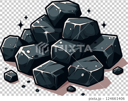 複数の石炭のイラスト 124661406