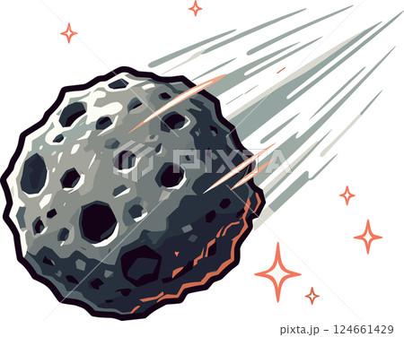 落ちてくる隕石のイラスト 124661429