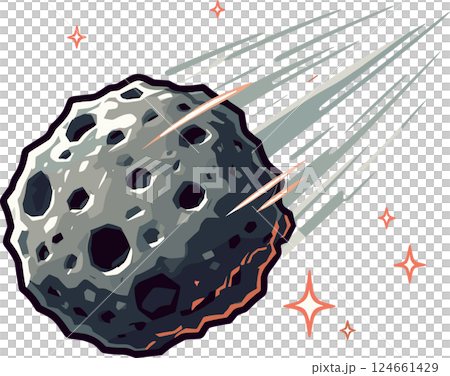 落ちてくる隕石のイラスト 124661429