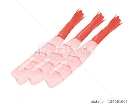 甘えびの刺身のイラスト素材 甘えびの刺身のイラスト素材 124661665