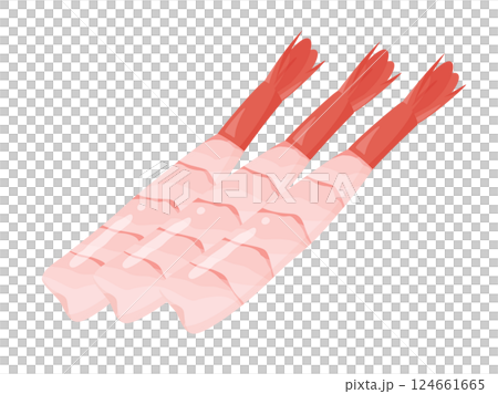 Illustration material of sweet shrimp sashimi Illustration material of sweet shrimp sashimi 124661665