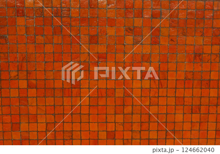 close up of red tile mosaic pattern wall background close up of red tile mosaic pattern wall background 124662040