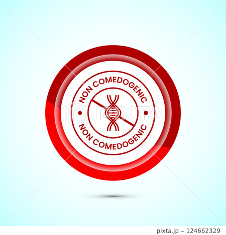 Non comedogenic icon design illustration, non comedogenic label sign. Button design Non comedogenic icon design illustration, non comedogenic label sign. Button design 124662329