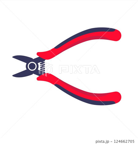 Side cutters tool vector flat illustration. 124662705