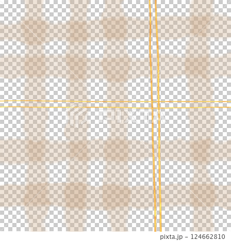 Gold Brown Beige Plaid Gingham Check Hand Drawn Background Pattern Overlay 124662810