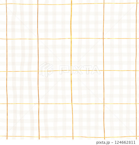 Gold Brown Beige Plaid Gingham Check Hand Drawn Background Pattern Overlay Gold Brown Beige Plaid Gingham Check Hand Drawn Background Pattern Overlay 124662811
