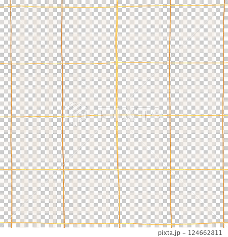 Gold Brown Beige Plaid Gingham Check Hand Drawn Background Pattern Overlay 124662811