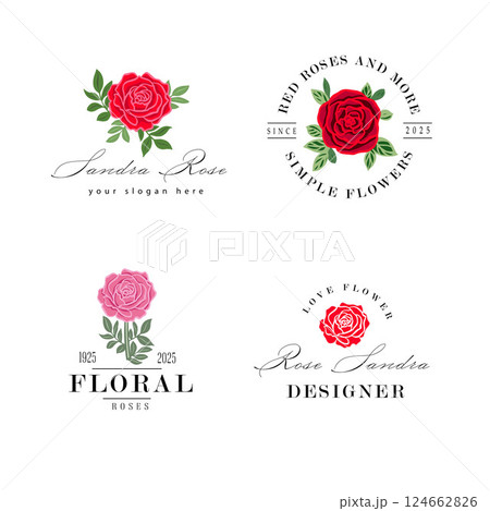 Logo or icon flower set design template. Logo or icon flower set design template. 124662826