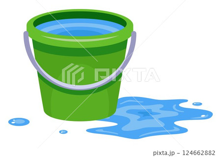 Bucket with water vector design illustration isolated on white background. 124662882