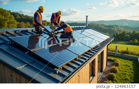 Installation of Solar Panels on an EcoFriendly Home A Step Towards Sustainable Living 124663157