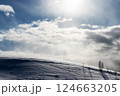 北海道美瑛町　美瑛の丘の雪景色 124663205