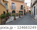 street in Taormina, Sicily, Italy 124663249