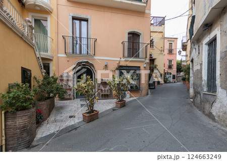 street in Taormina, Sicily, Italy street in Taormina, Sicily, Italy 124663249