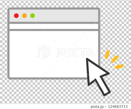パソコンのウィンドウとカーソル 124663713