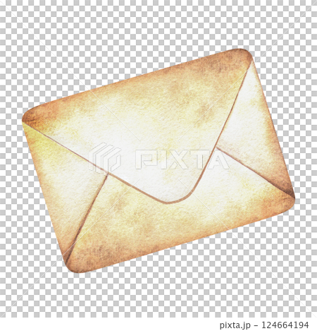 Closed envelope in vintage romantic style. Elegant retro watercolor isolated illustration of letter. Perfect for invitation, post decor, scrapbooking, vintage sticker, Valentines day decoration Closed envelope in vintage romantic style. Elegant retro watercolor isolated illustration of letter. Perfect for invitation, post decor, scrapbooking, vintage sticker, Valentines day decoration 124664194