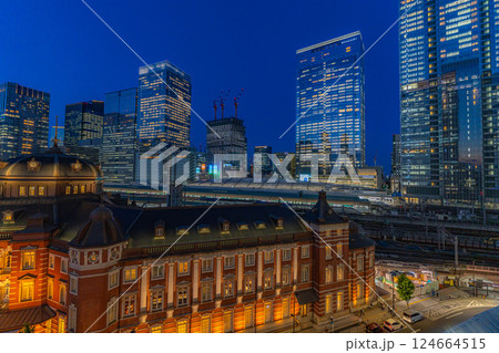 【都市風景】東京駅周辺の夜景【東京都】 124664515