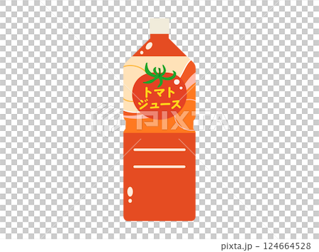 Illustration of tomato juice in a plastic bottle (katakana version) 124664528