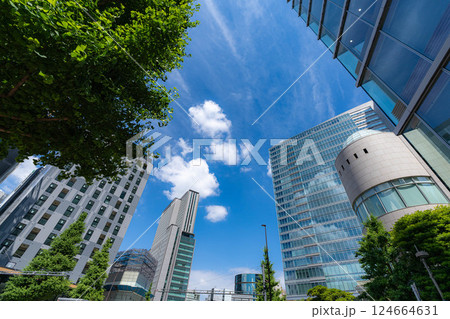 【都市風景】初夏の東京・新橋付近のビル群【東京都】 【都市風景】初夏の東京・新橋付近のビル群【東京都】 124664631