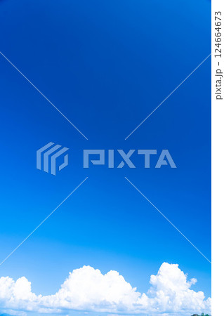 【夏素材】夏空イメージ【長野県】 124664673