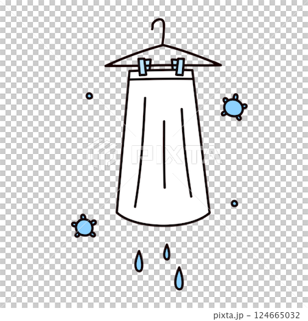 カビと洗濯物のイラスト 124665032