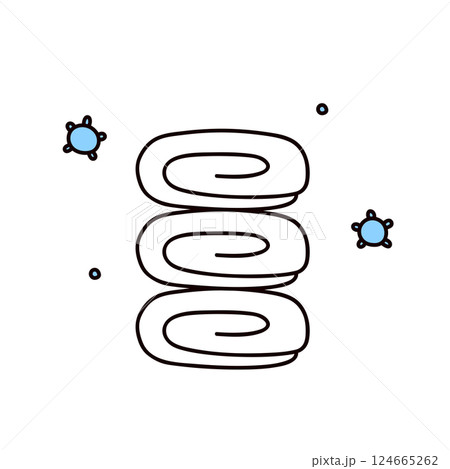 カビとタオルのイラスト 124665262