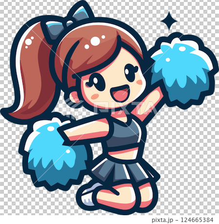 可愛的啦啦隊員插圖 124665384