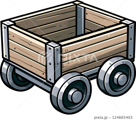 シンプルなトロッコのイラスト 124665403