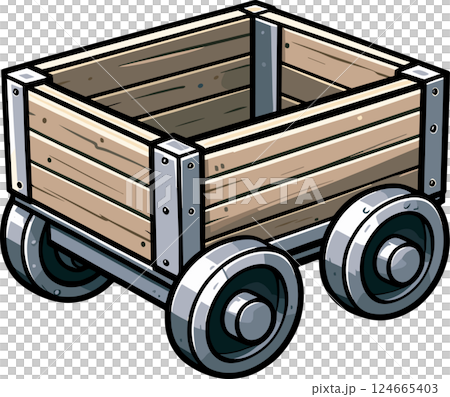 シンプルなトロッコのイラスト 124665403